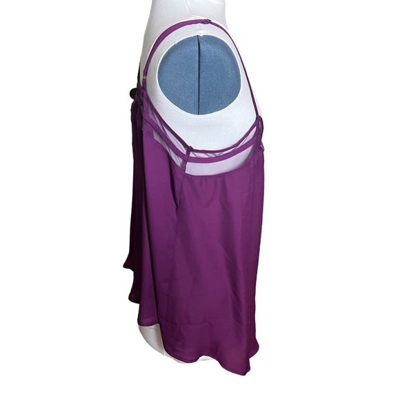 Torrid Purple Georgette Mesh Insert Cami Size 0 Large NWT - Picture 6 of 9